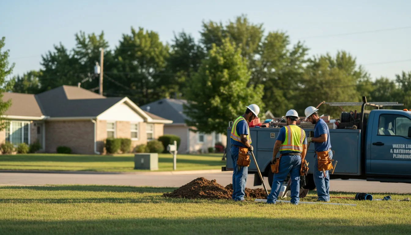 Residential water line and bathroom plumbing service in Early, IA